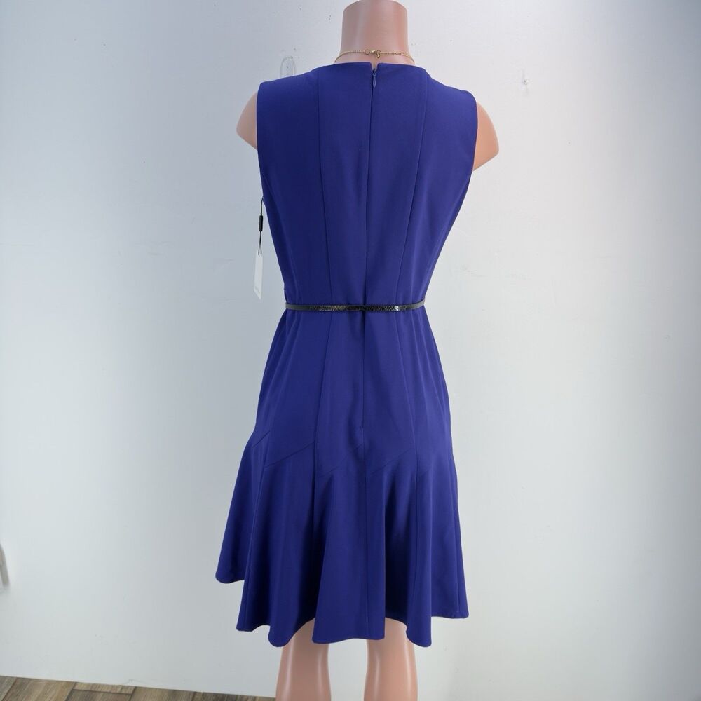 Calvin Klein Blue Dress Full Skirt Fit & Flare Party Sz 8 NWT - Picture 5 of 17